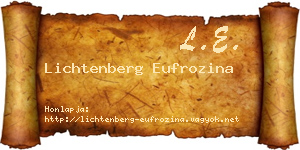 Lichtenberg Eufrozina névjegykártya